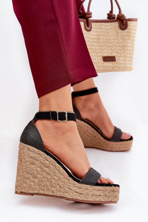 Dámske sandále Zapnuté INedge S vrkočom čierna Adelio Dámske sandále Zapnuté INedge S vrkočom čierna Adelio