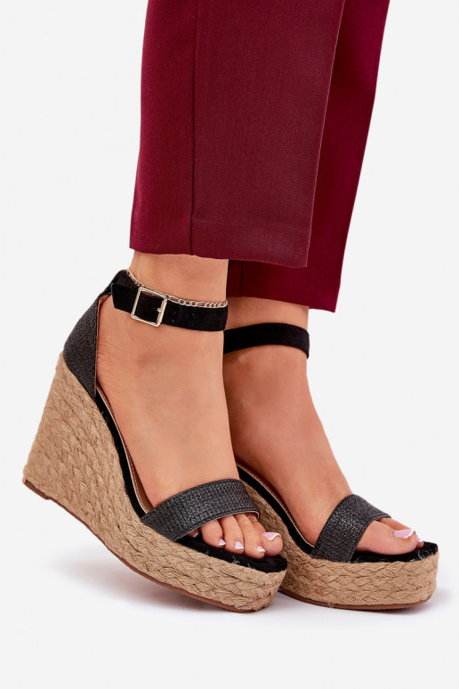 Dámske sandále Zapnuté INedge S vrkočom čierna Adelio Dámske sandále Zapnuté INedge S vrkočom čierna Adelio