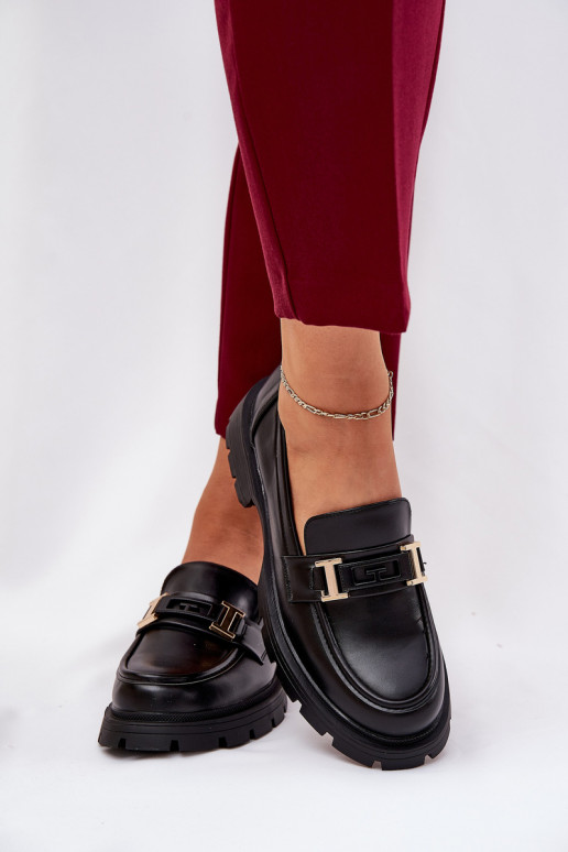 dámske mokasíny z eko kože čierna Lomnela