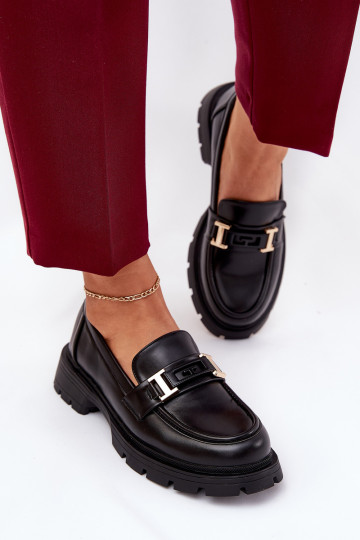 dámske mokasíny z eko kože čierna Lomnela 2