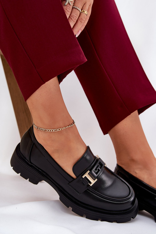 dámske mokasíny z eko kože čierna Lomnela