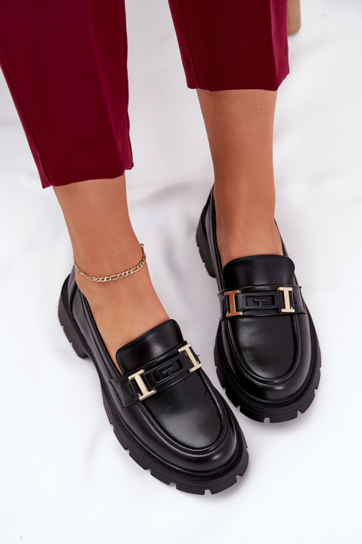 dámske mokasíny z eko kože čierna Lomnela