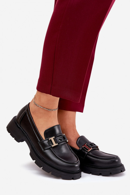 dámske mokasíny z eko kože čierna Lomnela