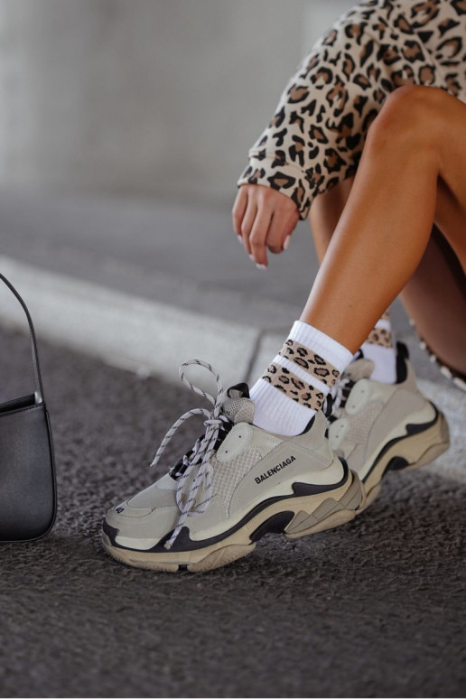 Ponožky Dámske DIna Bodkovaný Pruhy biela farba