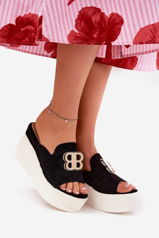 Papuče s platformou I Koturnie s ozdobami čierna Tanonea Papuče s platformou I Koturnie s ozdobami čierna Tanonea