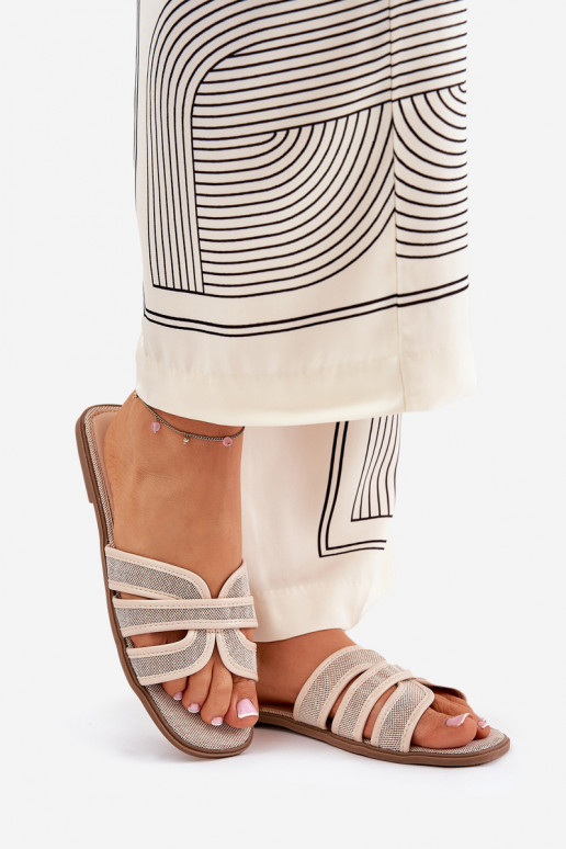 Klasický model Papuče Dámsky byt béžová Scazze