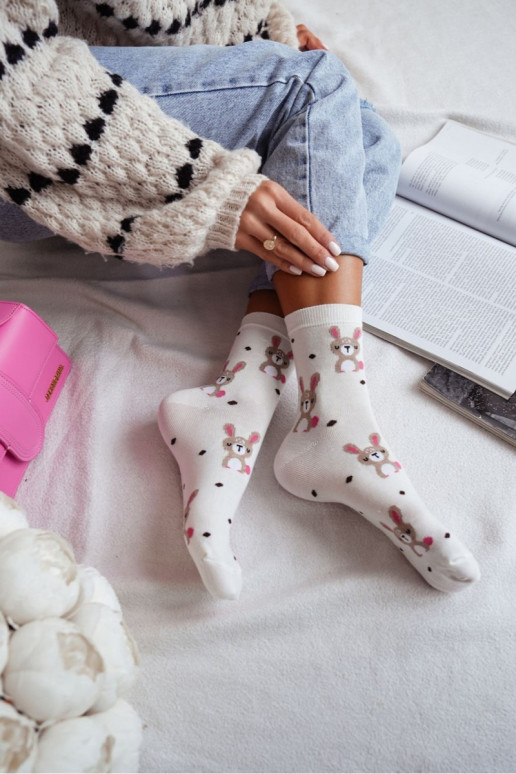 Ponožky Zajačikov i Kropki slonovina Ponožky Zajačikov i Kropki slonovina