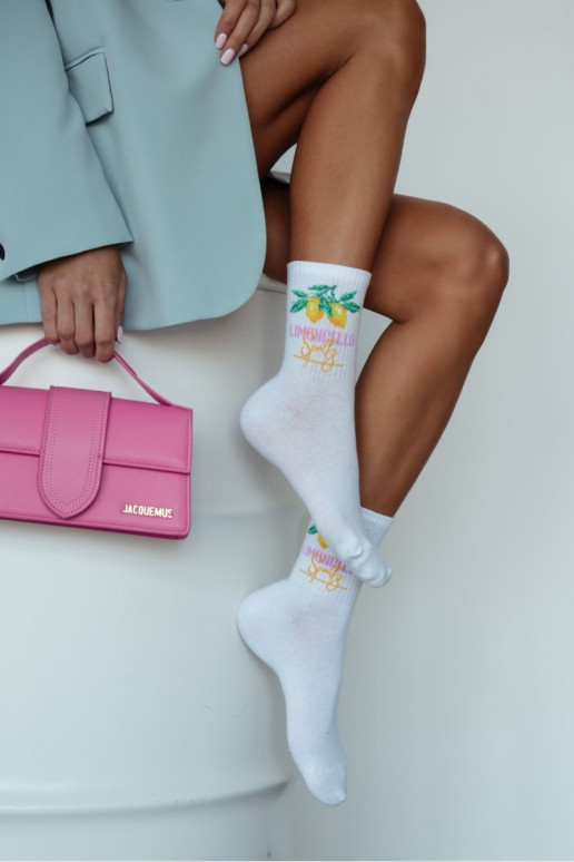 Ponožky Dámske LIMONCELLO biela farba Ponožky Dámske LIMONCELLO biela farba