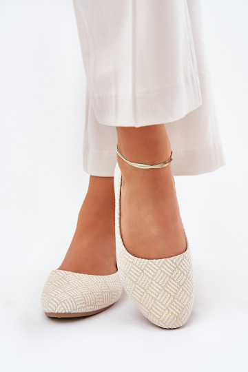 Balerínky Dámsky byt s leskom zlatej farby Tatorelis 2