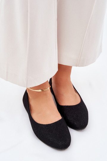 Balerínky Dámsky byt s leskom čierna Tatorelis