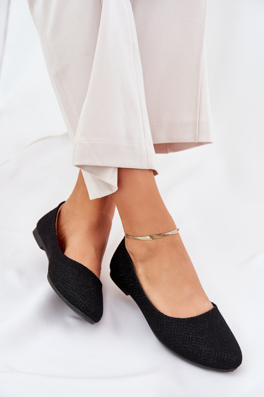 Balerínky Dámsky byt s leskom čierna Tatorelis
