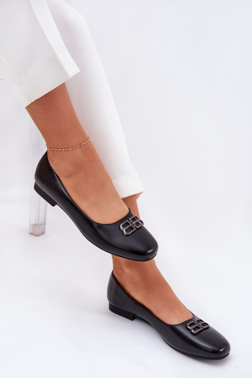 Elegantný štýl Balerínky Dámske s ozdobami Vinceza 62206 čierna