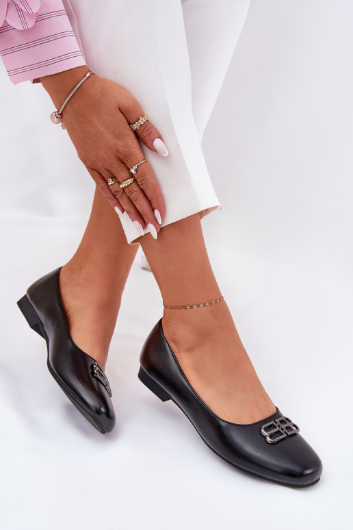 Elegantný štýl Balerínky Dámske s ozdobami Vinceza 62206 čierna