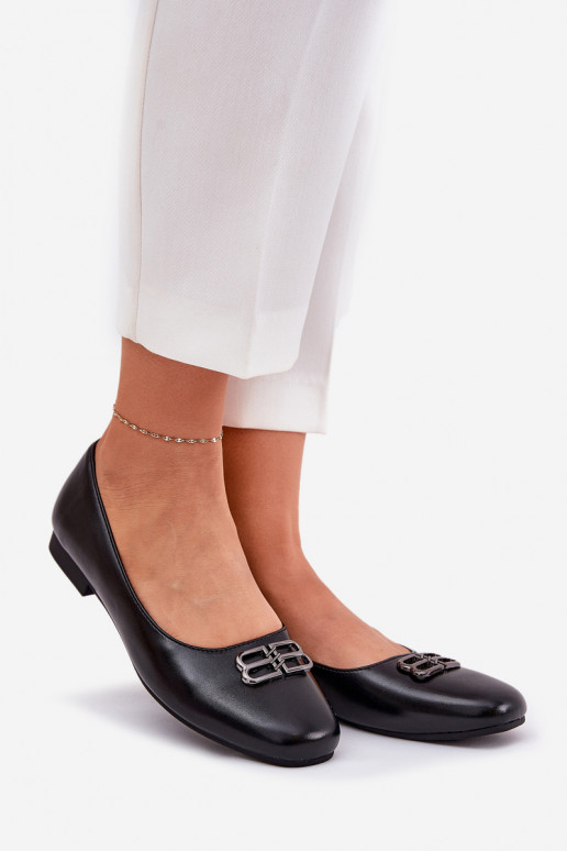 Elegantný štýl Balerínky Dámske s ozdobami Vinceza 62206 čierna