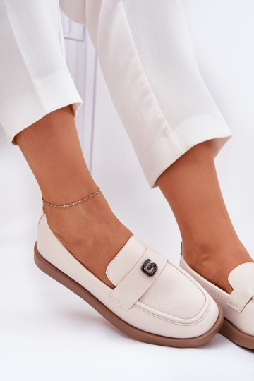 dámske mokasíny Elegantný štýl S Ornatem Málým Detalem Vinceza 62208 béžová