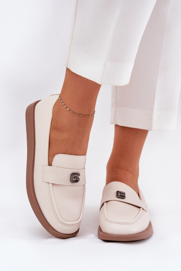 dámske mokasíny Elegantný štýl S Ornatem Málým Detalem Vinceza 62208 béžová 2