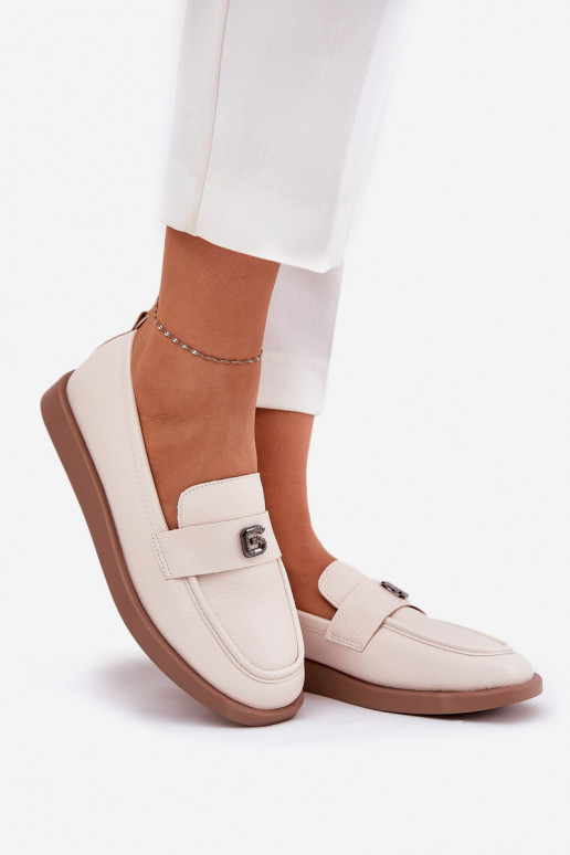 dámske mokasíny Elegantný štýl S Ornatem Málým Detalem Vinceza 62208 béžová