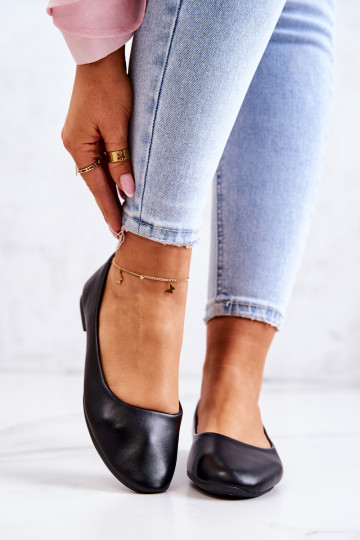 Kožené Klasický model Balerínky čierna Stacee 2