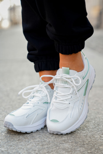 Športové topánky dámske Big Star NN274A095 HI-POLY SYSTEM bielo-zelenej farby 2