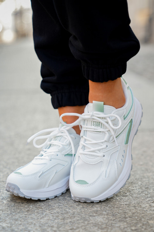Športové topánky dámske Big Star NN274A095 HI-POLY SYSTEM bielo-zelenej farby Športové topánky dámske Big Star NN274A095 HI-POLY SYSTEM bielo-zelenej farby
