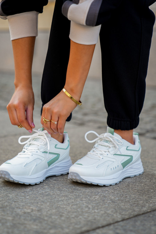 Športové topánky dámske Big Star NN274A095 HI-POLY SYSTEM bielo-zelenej farby Športové topánky dámske Big Star NN274A095 HI-POLY SYSTEM bielo-zelenej farby