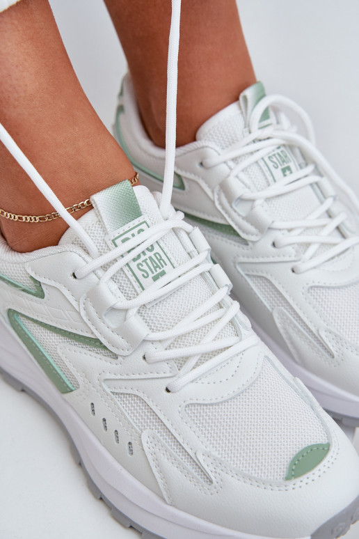 Športové topánky dámske Big Star NN274A095 HI-POLY SYSTEM bielo-zelenej farby Športové topánky dámske Big Star NN274A095 HI-POLY SYSTEM bielo-zelenej farby