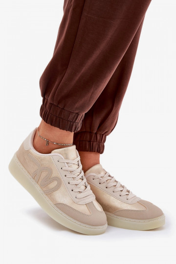 nízke športové topánky dámske z eko kože pieskovej farby Iladira